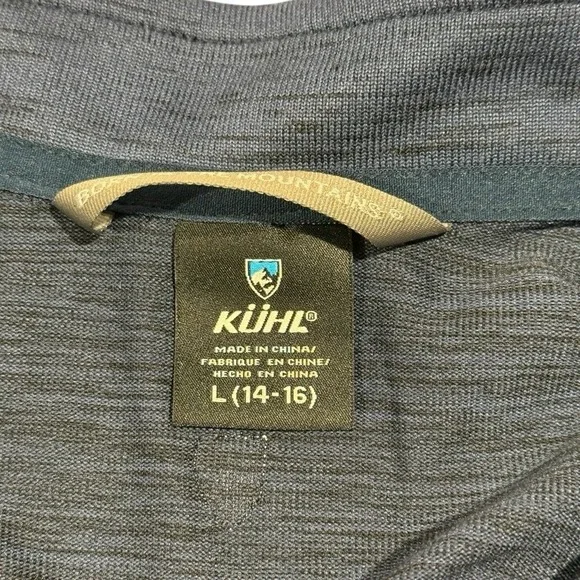 Kuhl 1/4 Zip Pullover Sweater Youth L 14-16 Blue Hiking Outdoors - Picture 3 of 14